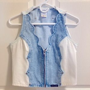 Western Ethics womens cropped denim vest size Small